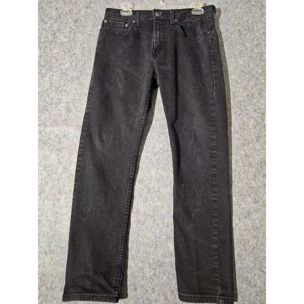 Levis 502 Mens Regular Taper Jeans Black Denim Jeans 31x30 Fits 31x28